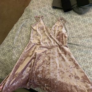 Pink suede mini dress